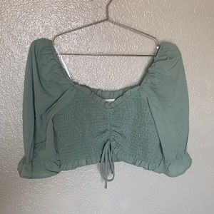 Cottage core, Puff Sleeve Crop Top